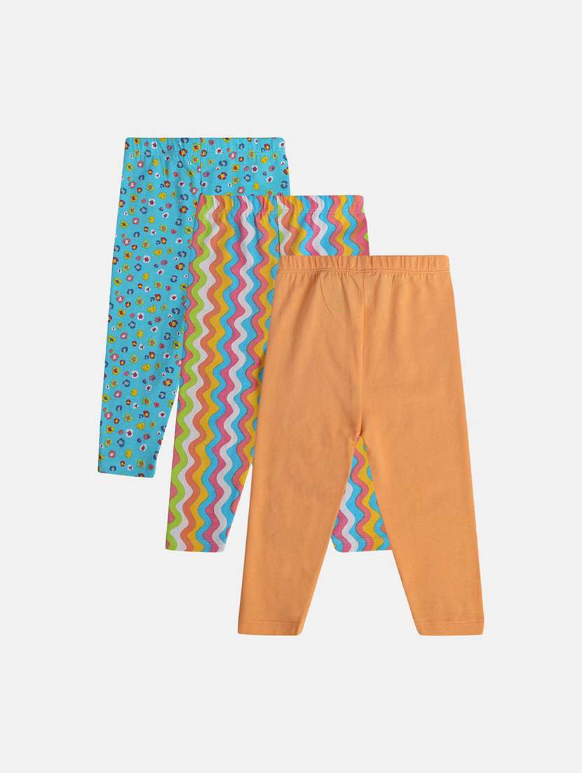 girls pack of 3 printed mid rise legging - 22108302 -  Standard Image - 1