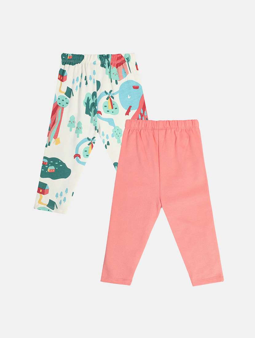 girls pack of 2 printed mid rise legging - 22108318 - Standard Image - 1