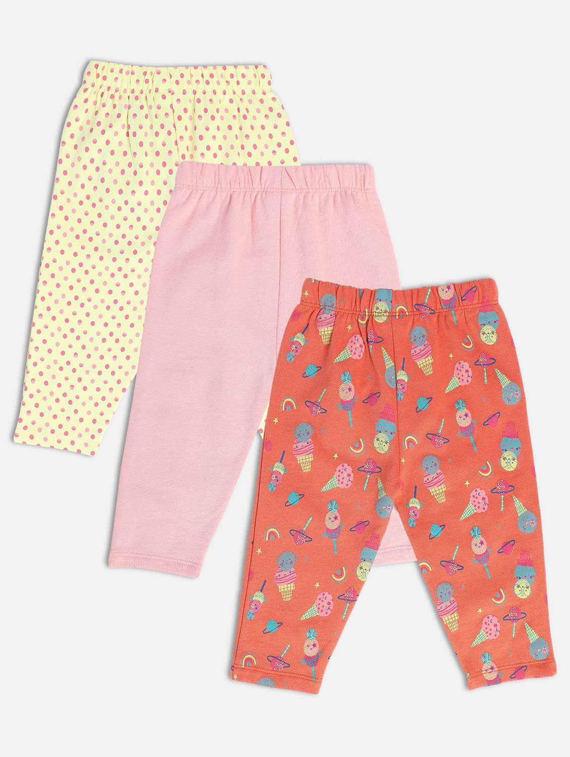 girls pack of 3 printed mid rise legging - 22108367 -  Standard Image - 1