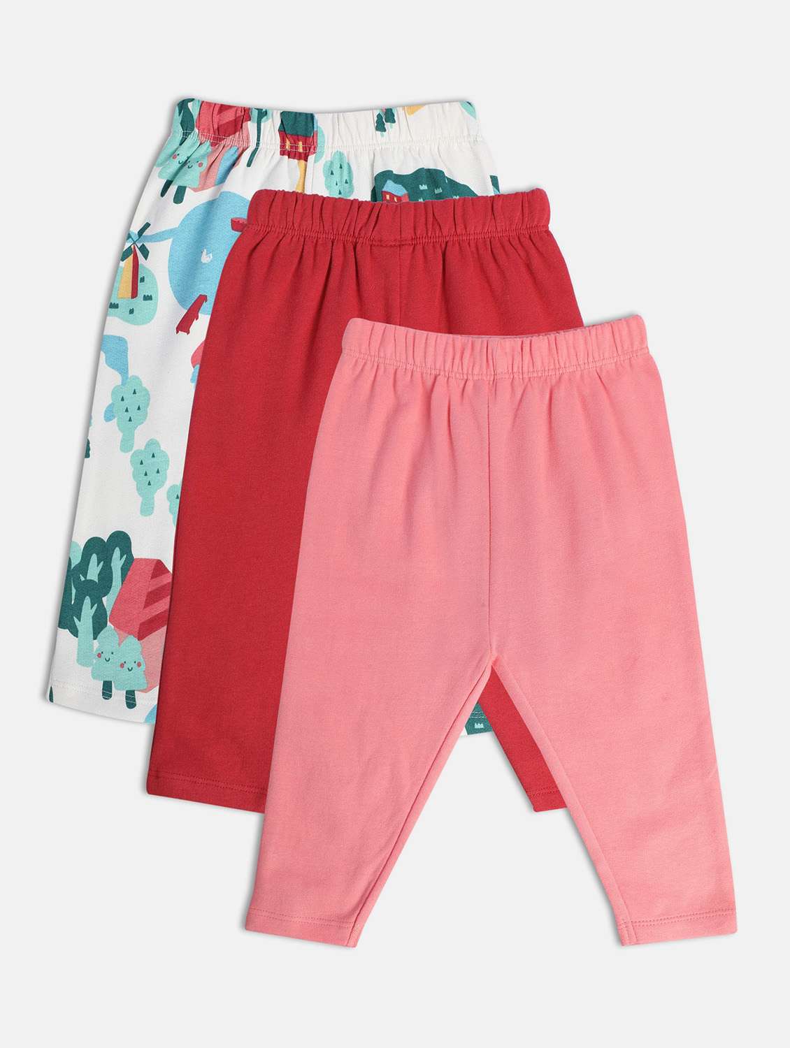 girls pack of 3 printed mid rise legging - 22108370 -  Standard Image - 1