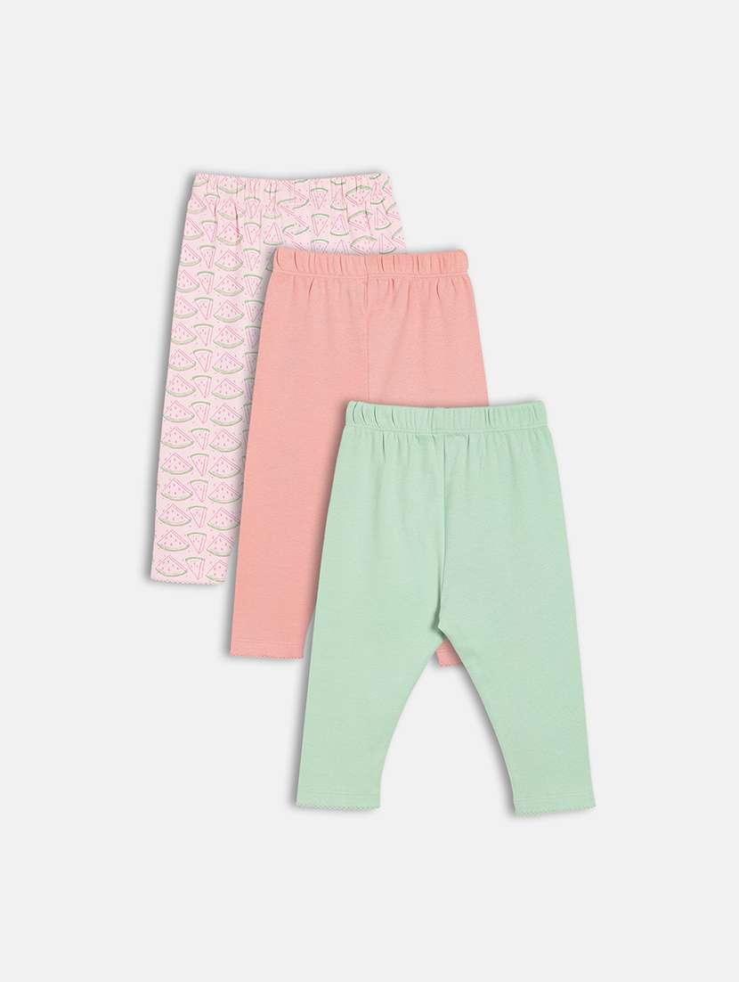 girls pack of 3 printed mid rise legging - 22108382 -  Standard Image - 1