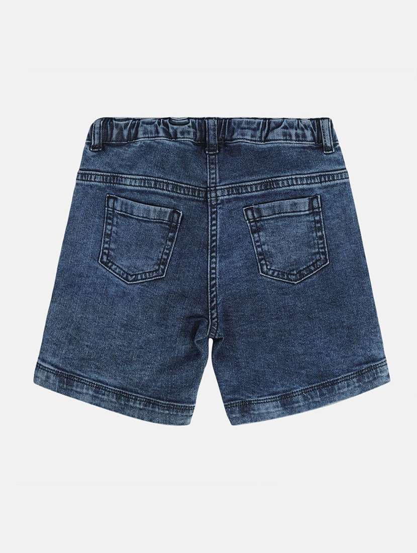 girls solid mid rise denim shorts - 22108397 -  Standard Image - 1