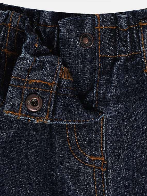 girls solid mid rise denim shorts - 22108401 -  Standard Image - 4