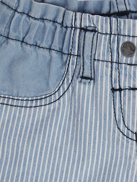 girls solid mid rise denim shorts - 22108402 -  Standard Image - 4