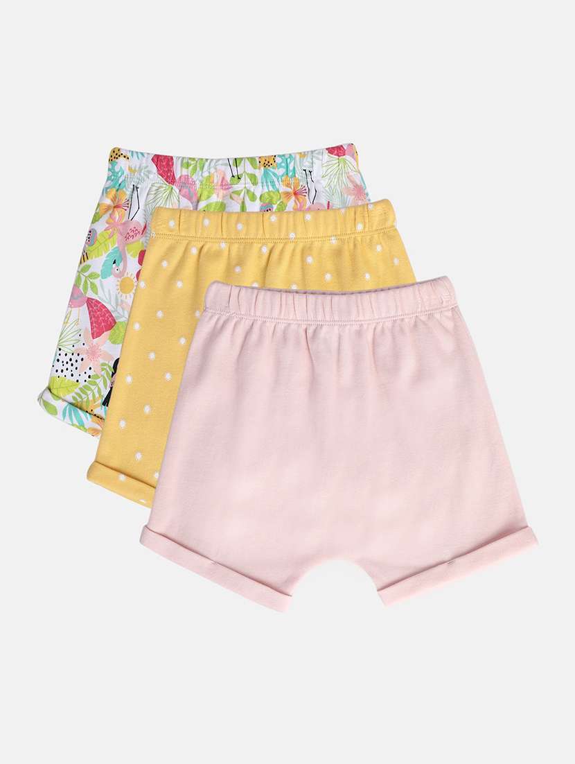 girls pack of 3 printed mid rise shorts - 22108410 -  Standard Image - 1