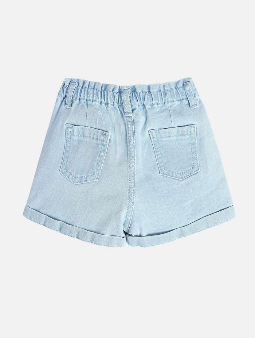girls light blue cotton blend casual shorts - 22108418 -  Standard Image - 1