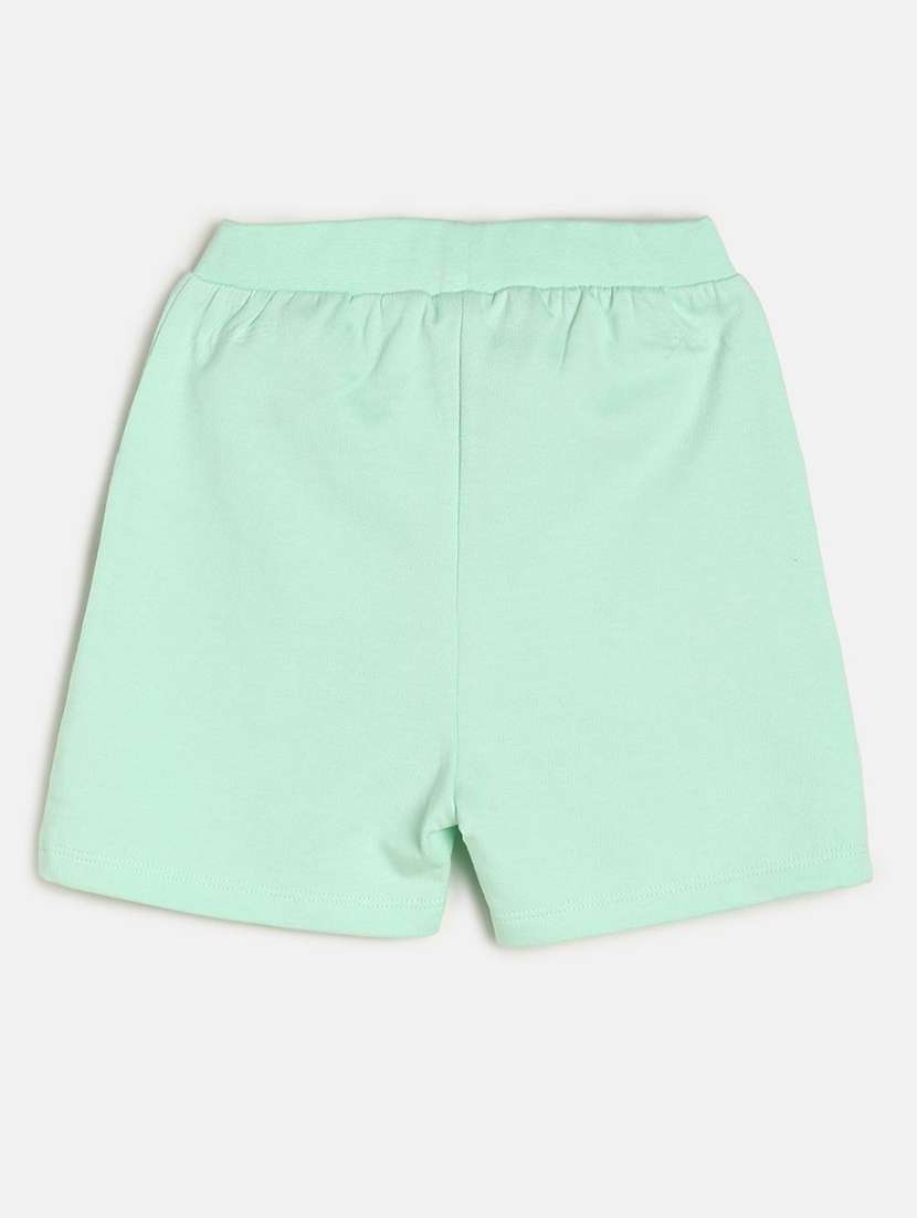 girls solid mid rise shorts - 22108438 -  Standard Image - 1