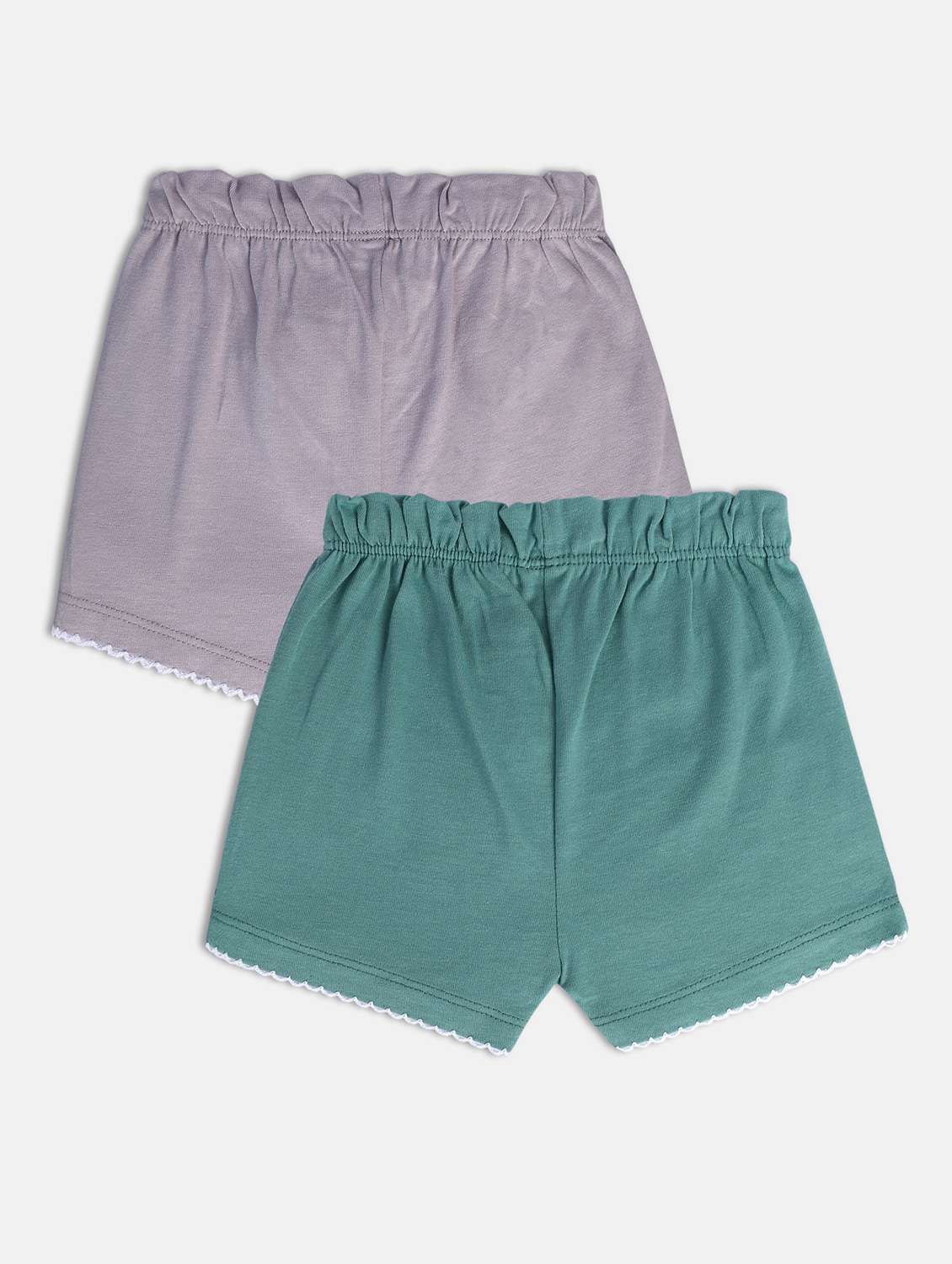 girls pack of 2 solid mid rise shorts - 22108440 -  Standard Image - 1