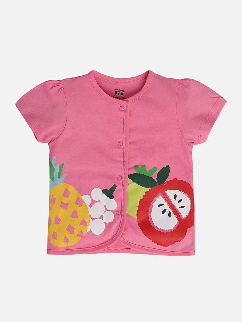 girls pack of 3 printed round neck top - 22108454 -  Standard Image - 4