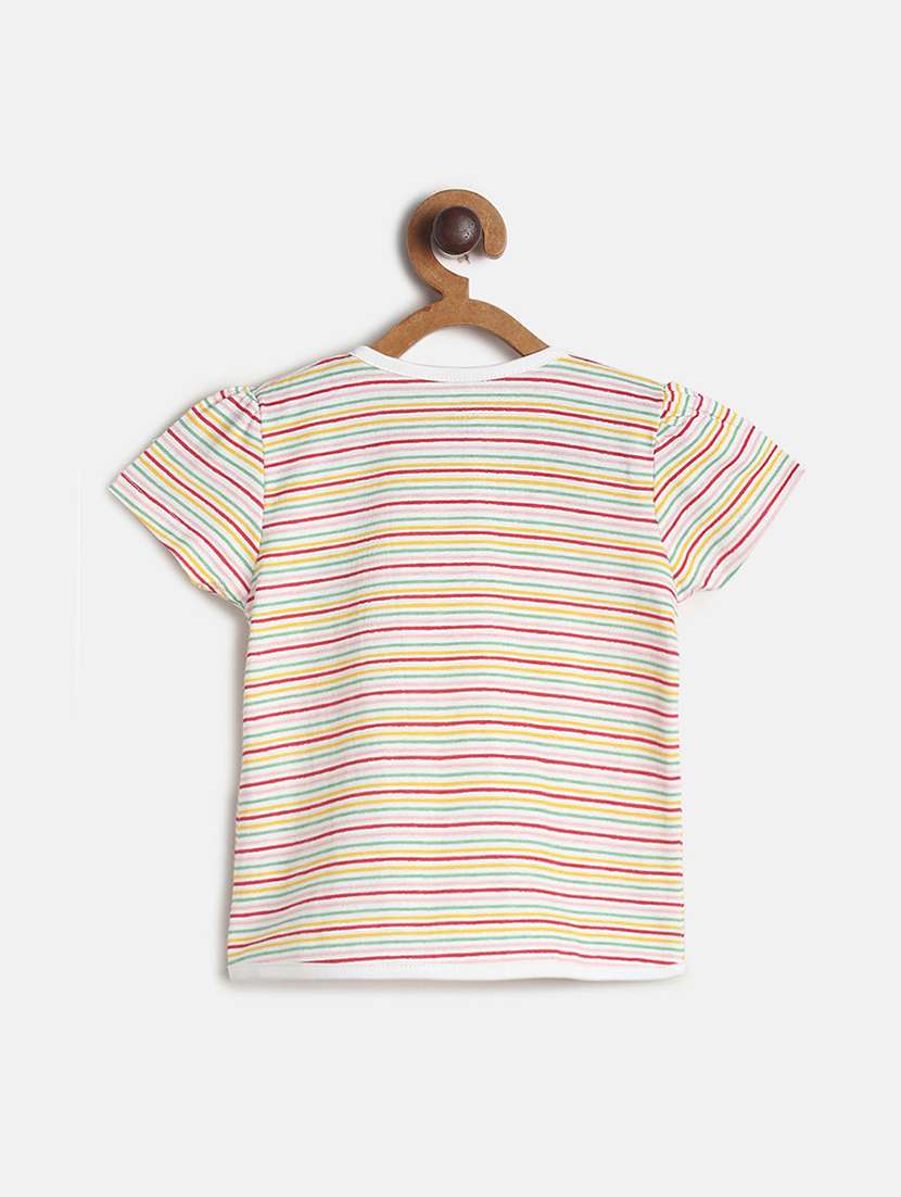 girls pack of 3 printed round neck top - 22108488 -  Standard Image - 4