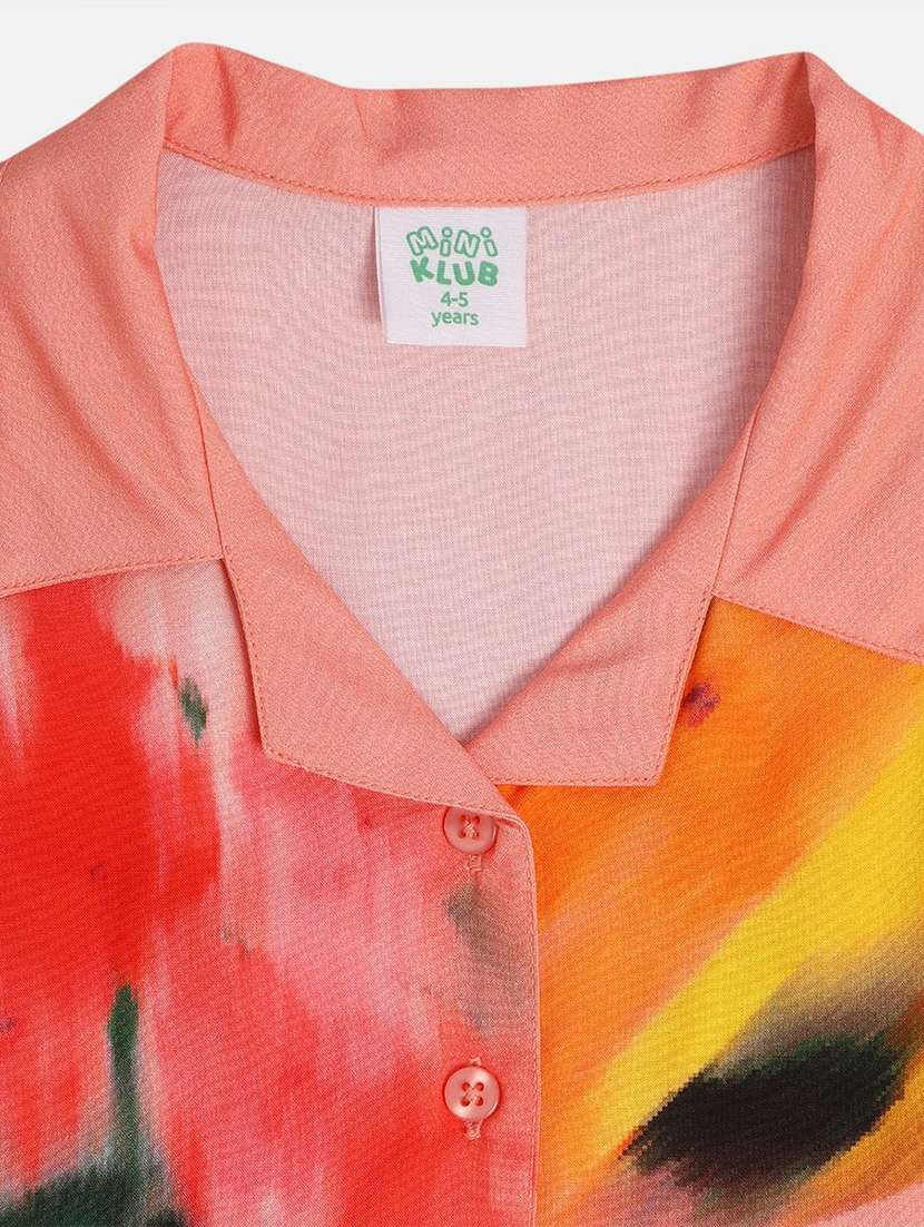 girls printed collared shirt top - 22108516 -  Standard Image - 4