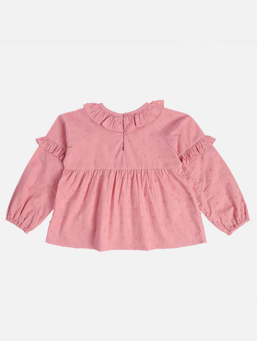 girls solid long sleeve peplum top - 22108536 -  Standard Image - 1