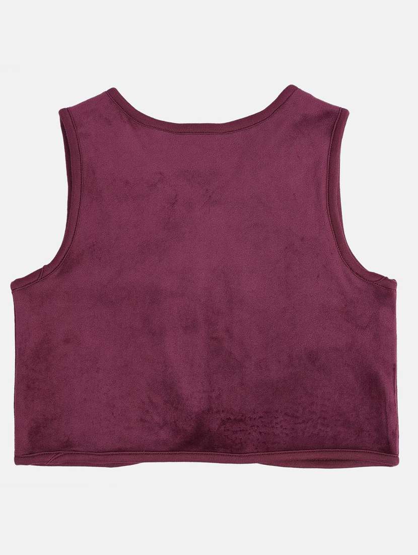 girls solid sleeveless jacket - 22108584 -  Standard Image - 1