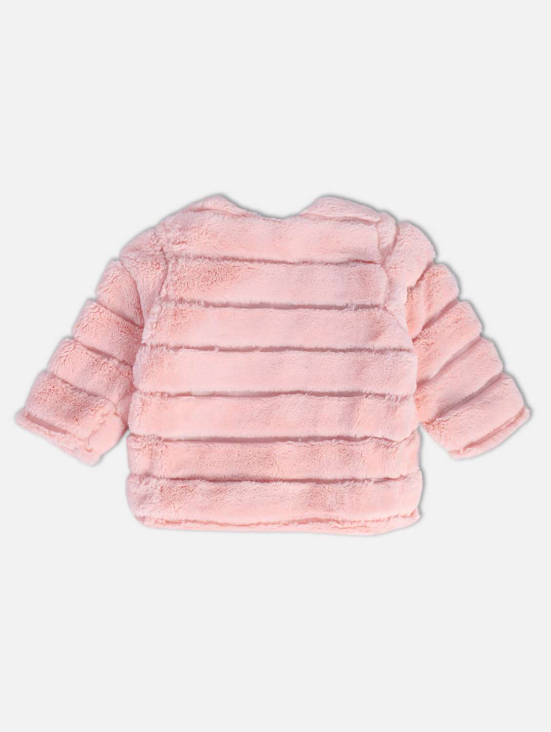 girls solid long sleeve fur jacket - 22108592 -  Standard Image - 1