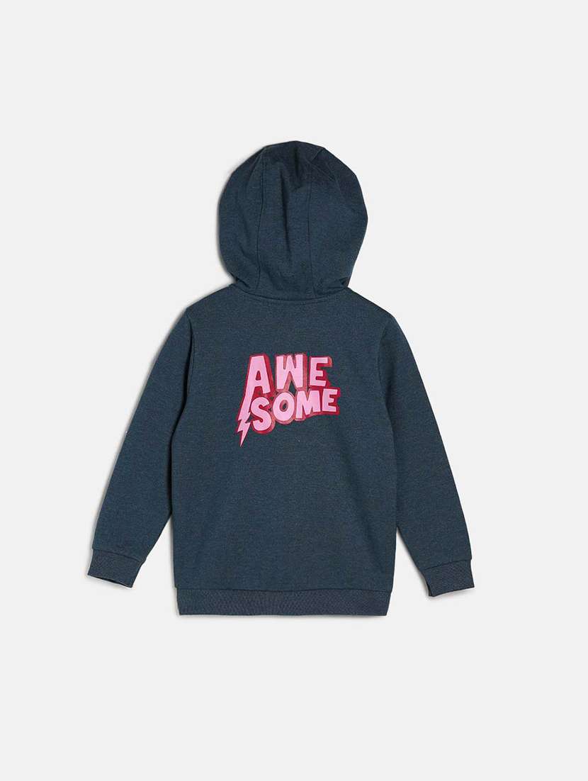 girls typographic long sleeve hooded sweatshirt - 22108603 -  Standard Image - 1