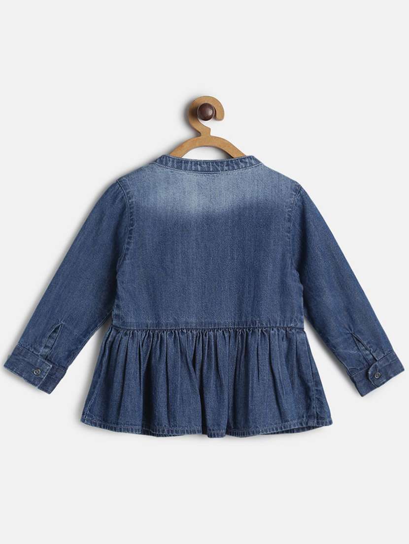 girls solid long sleeve top - 22108605 -  Standard Image - 1