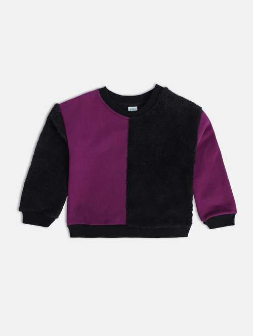 girls color blocked long sleeve sweatshirt
