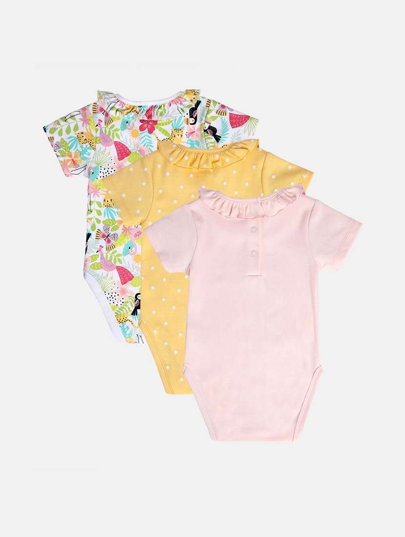 kids pack of 3 printed onesies - 22108861 - Standard Image - 1