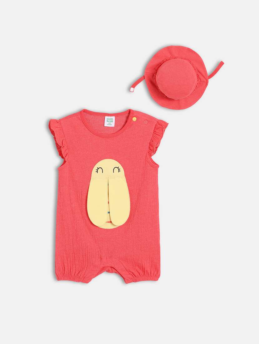 kids printed round neck romper