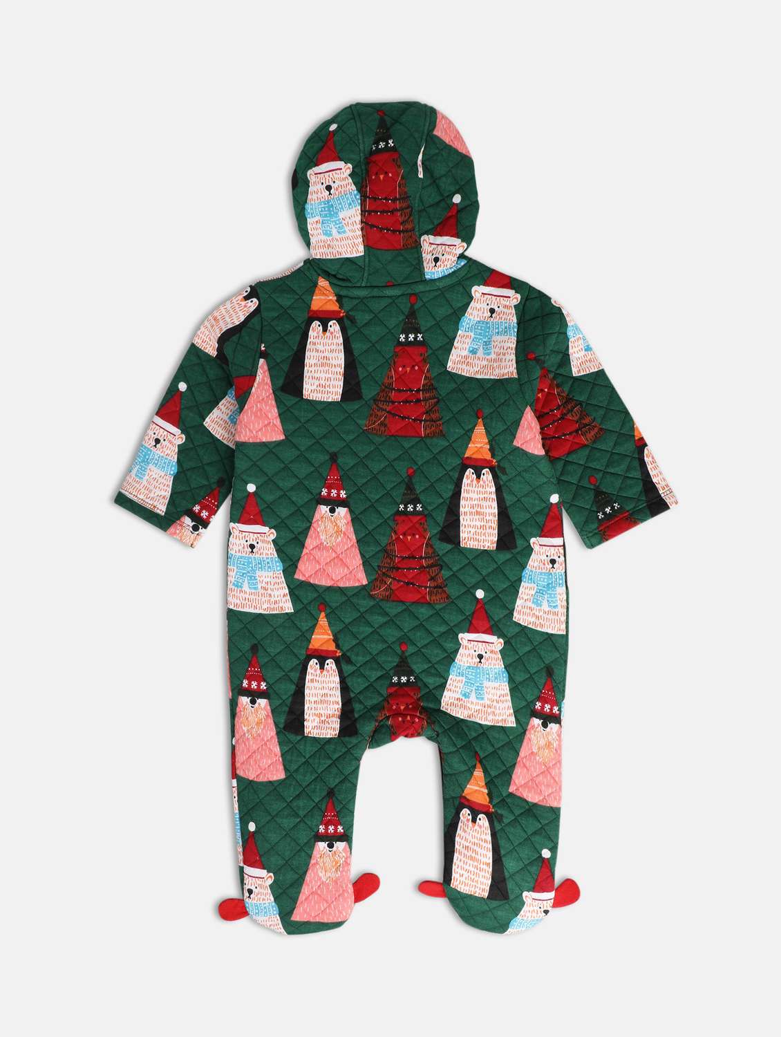 kids printed long sleeve hooded onesies - 22108964 -  Standard Image - 1