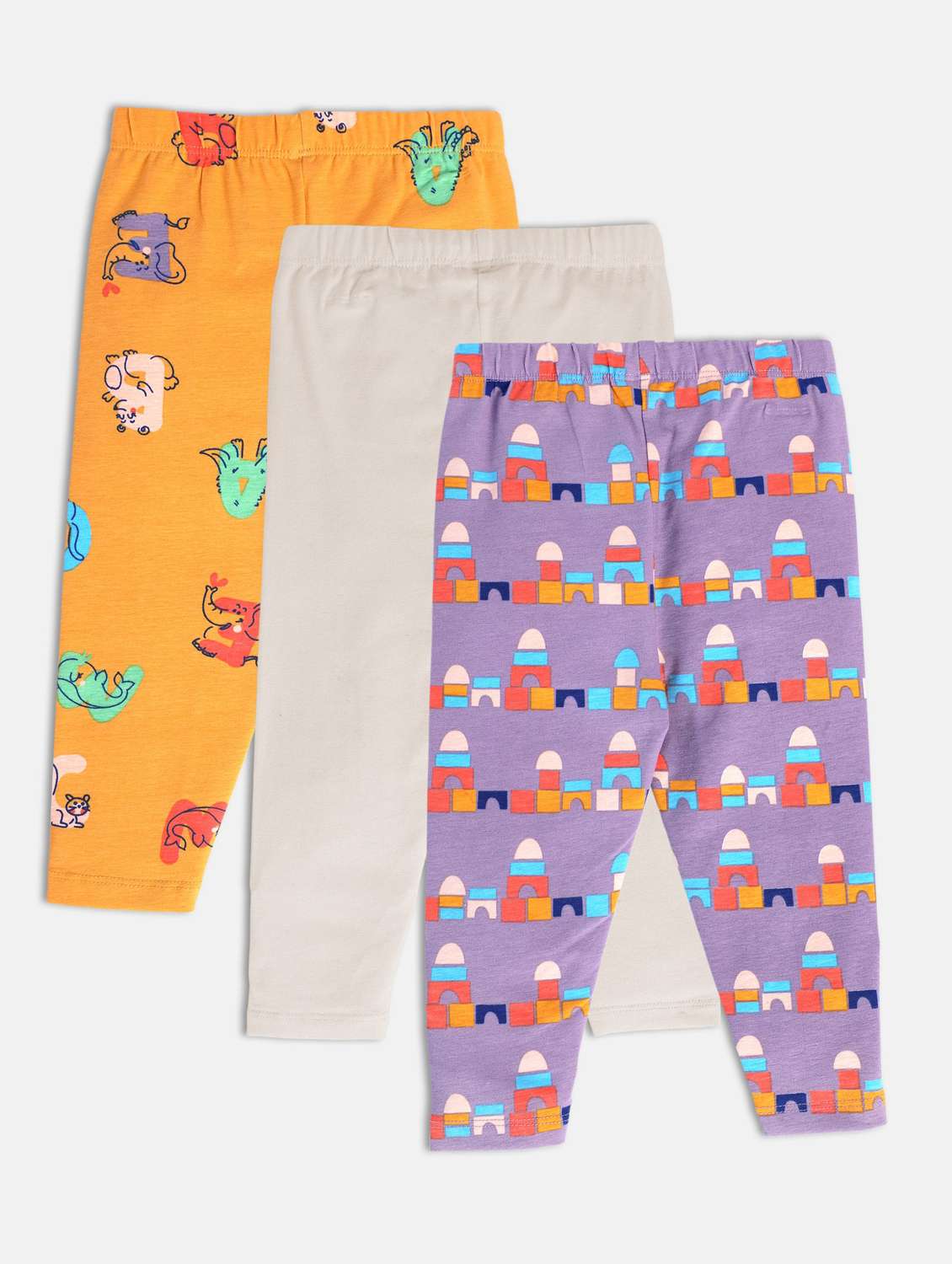 girls pack of 3 printed mid rise legging - 22109181 - Standard Image - 1