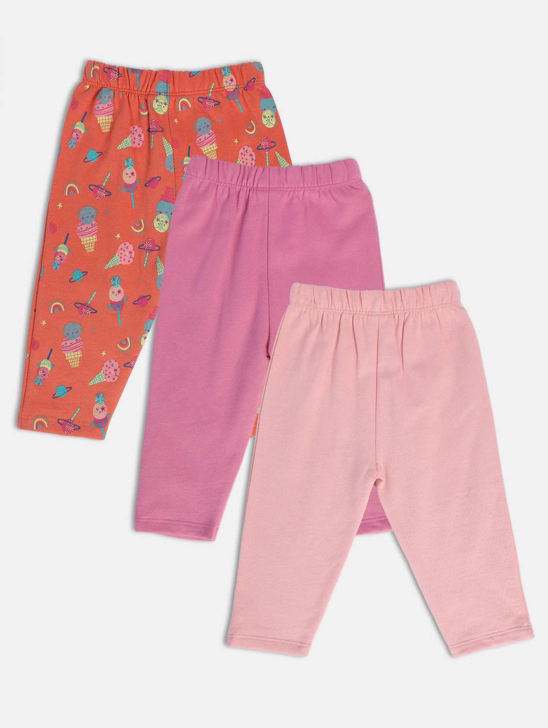 girls pack of 3 printed mid rise legging - 22109184 -  Standard Image - 1