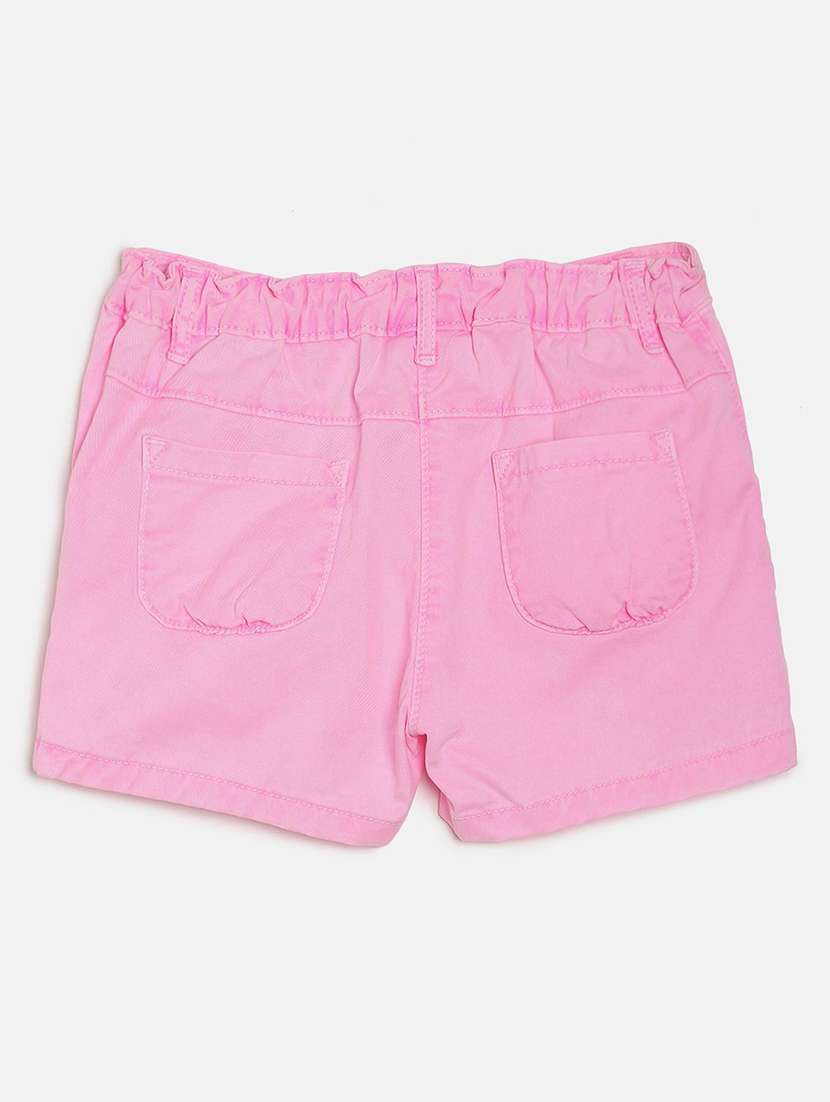 girls solid mid rise shorts - 22109188 -  Standard Image - 1