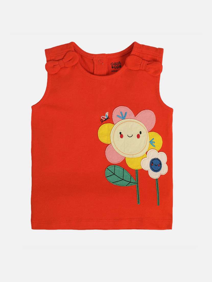 girls patched sleeveless tee