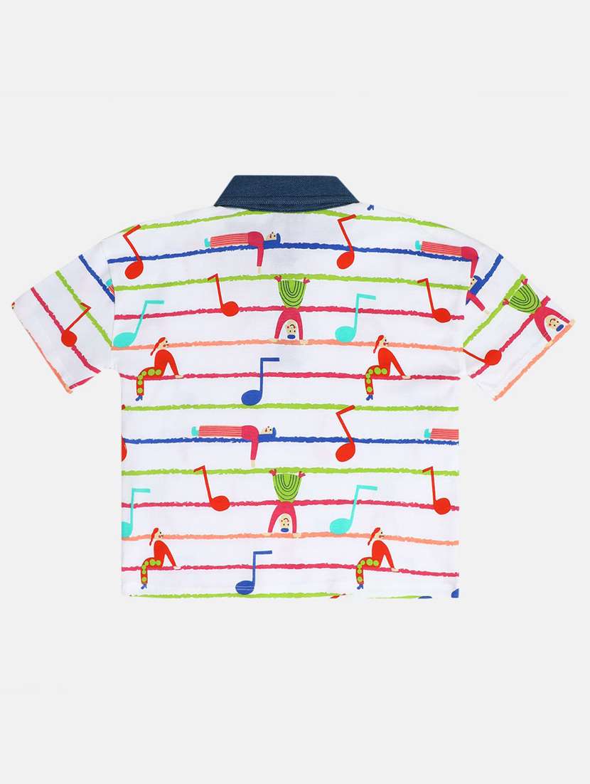 white cotton front print tee - 22109225 -  Standard Image - 1