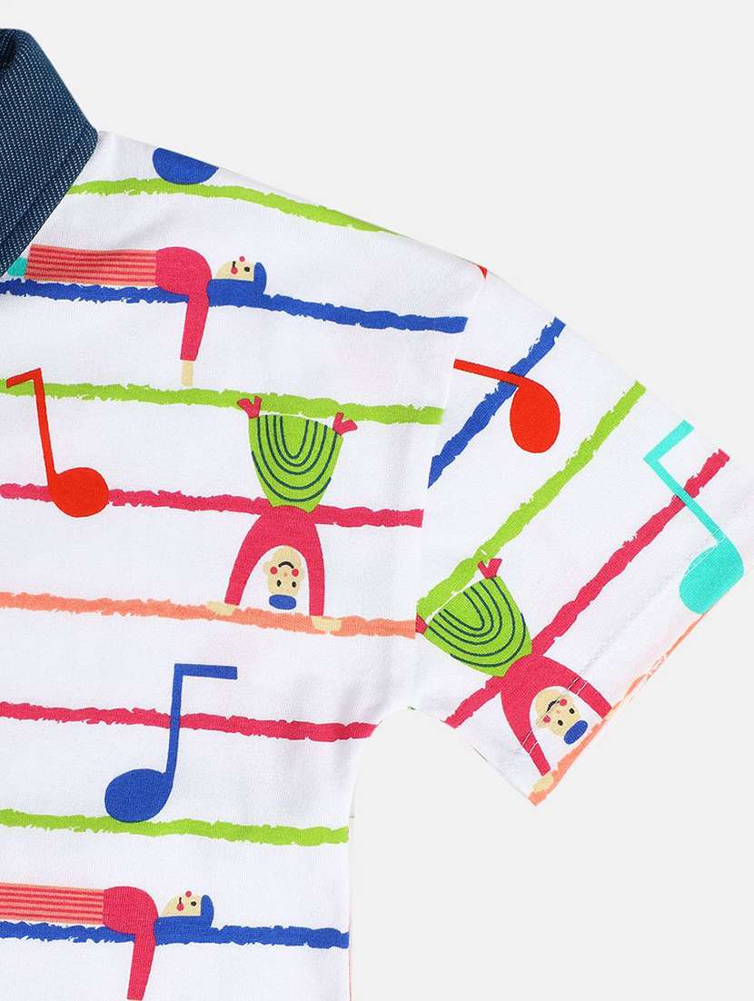 white cotton front print tee - 22109225 -  Standard Image - 4