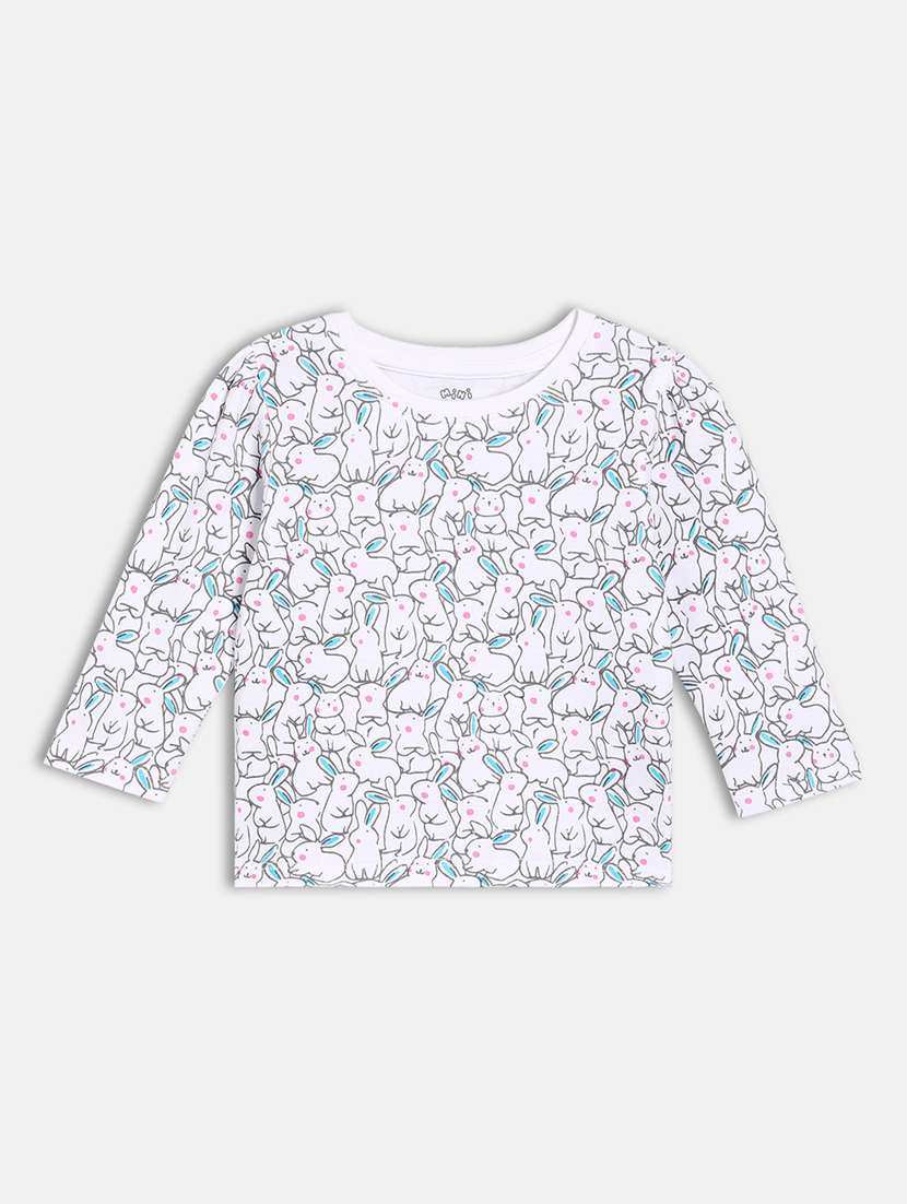 girls pack of 3 printed round neck tee - 22109263 -  Standard Image - 4