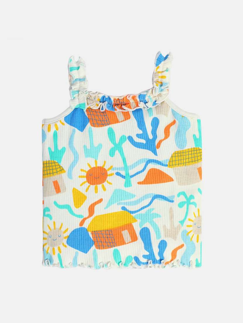 girls printed sleeveless top - 22109271 -  Standard Image - 1