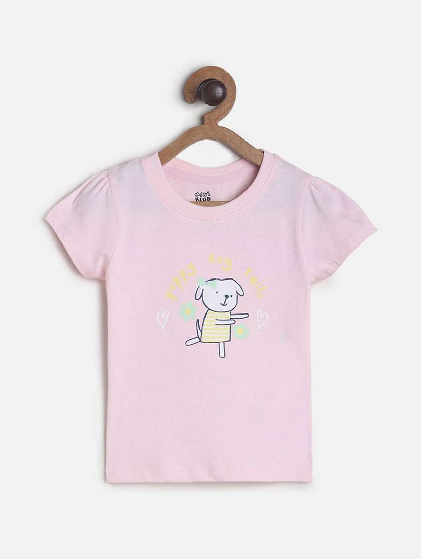 girls pack of 3 printed round neck tee - 22109334 -  Standard Image - 1