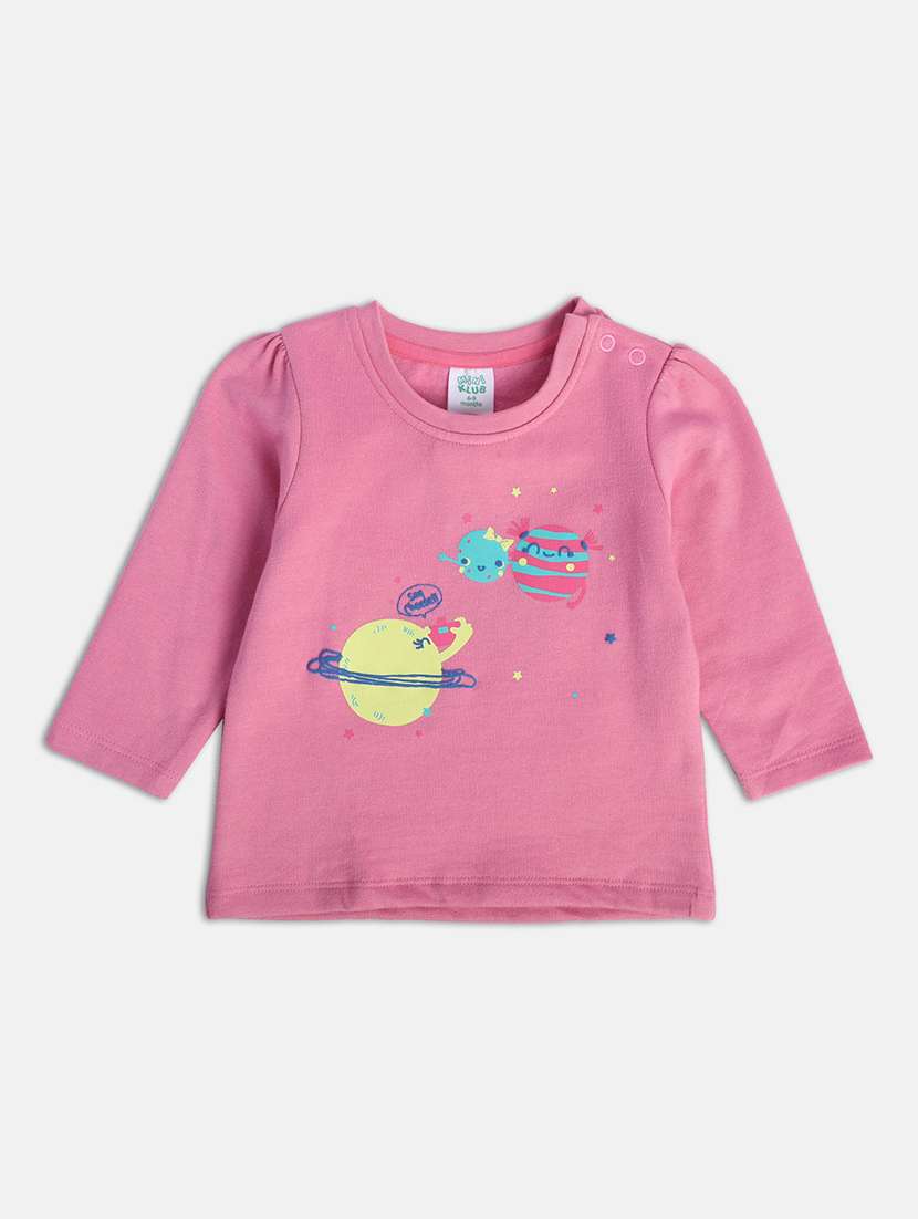 girls pack of 3 printed round neck tee - 22109365 -  Standard Image - 4