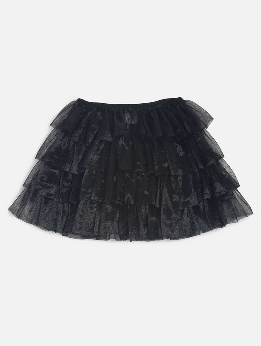 girls black solid ruffles cape  - 22109382 -  Standard Image - 1