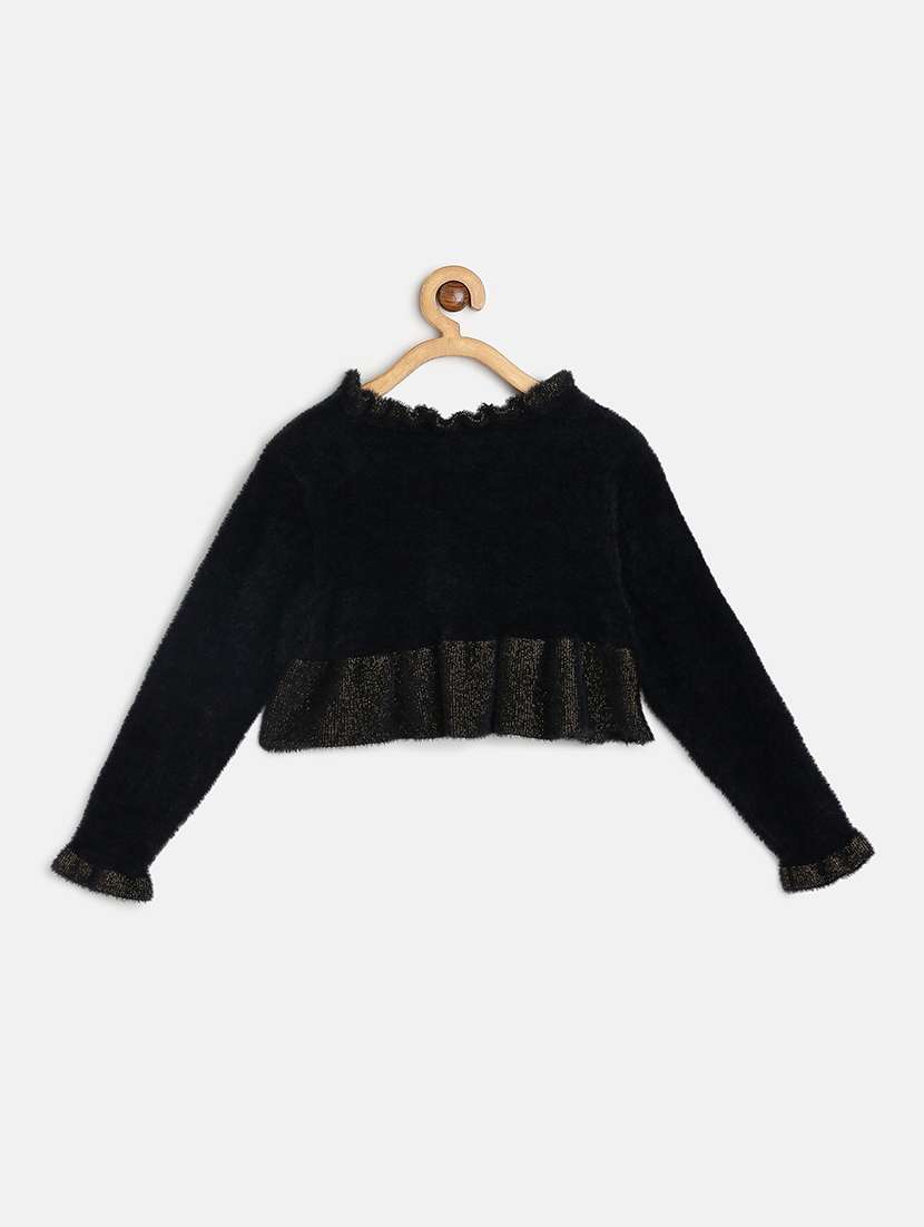 girls black solid long sleeve shrugs - 22109386 -  Standard Image - 1