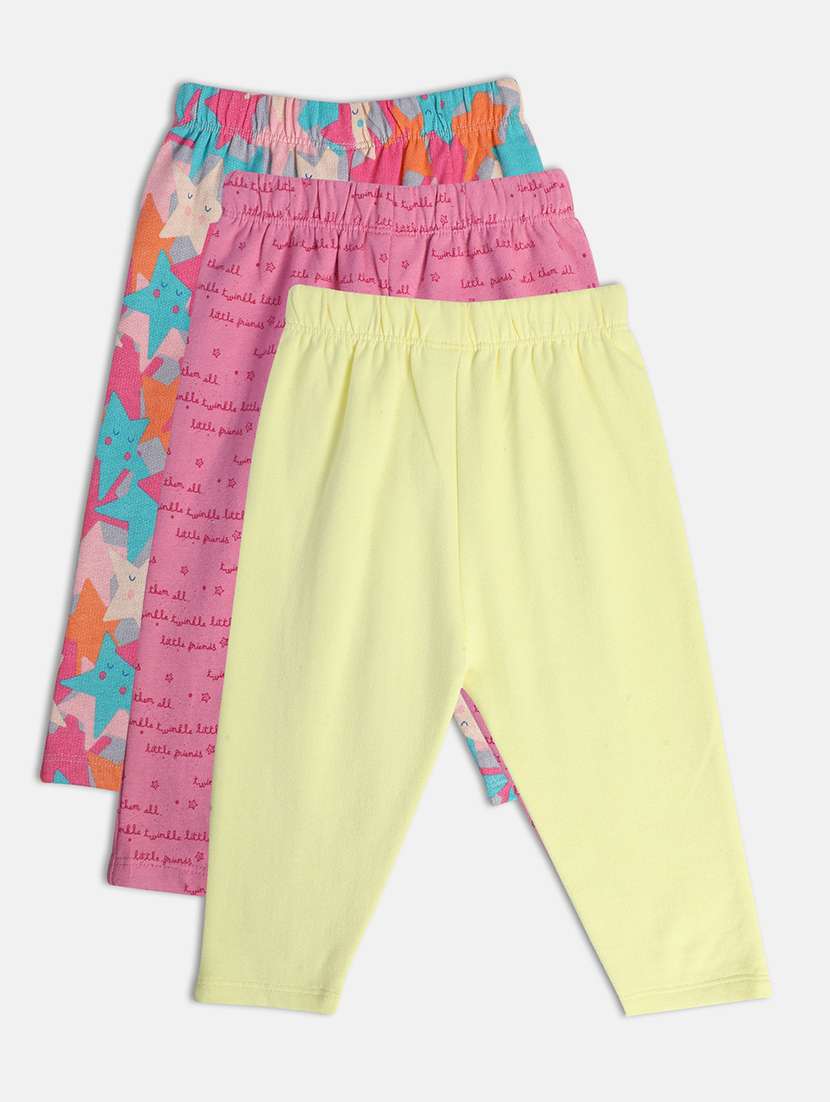 girls pack of 3 printed mid rise pyjama - 22109403 -  Standard Image - 1