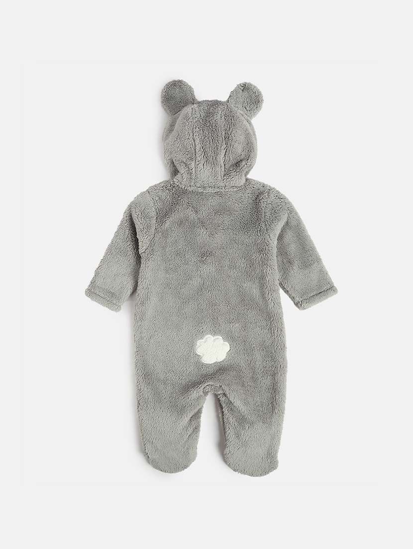 kids solid long sleeve hooded onesies - 22109410 -  Standard Image - 1
