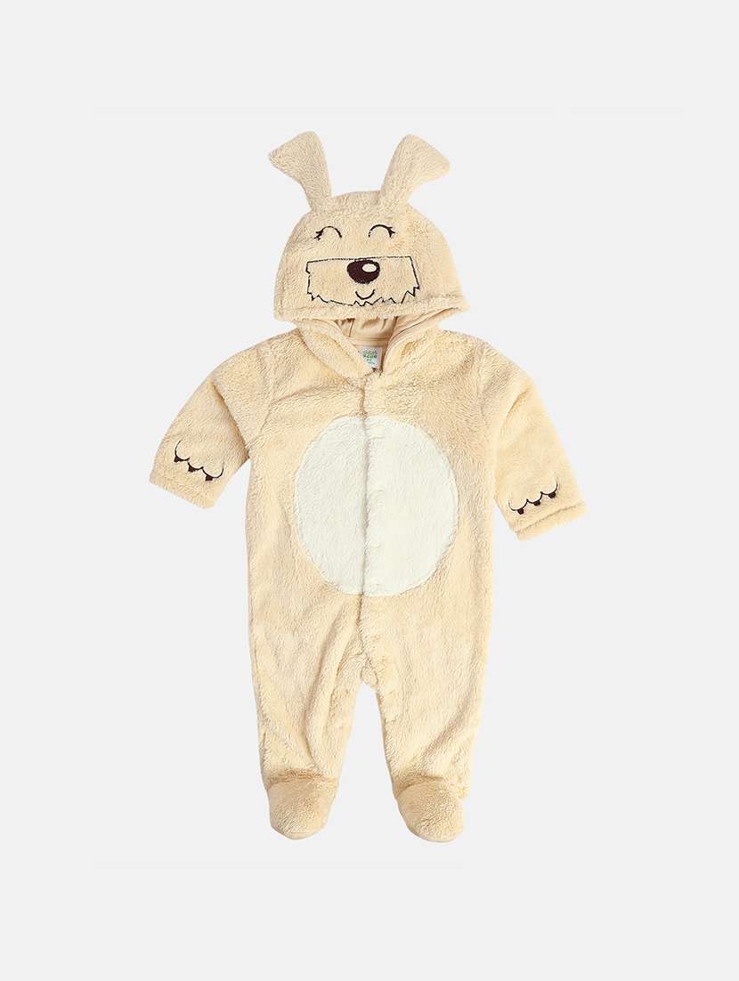 kids solid long sleeve hooded onesies