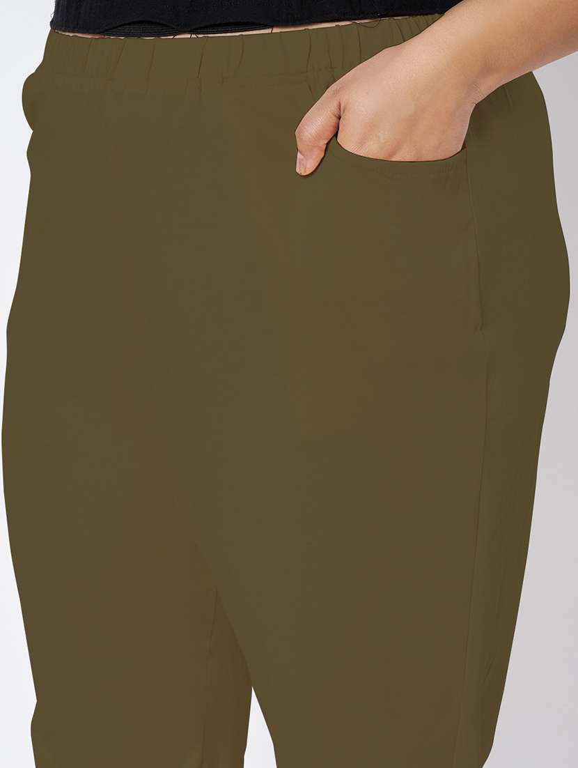 women plus size solid mid rise capri - 22109461 -  Standard Image - 6