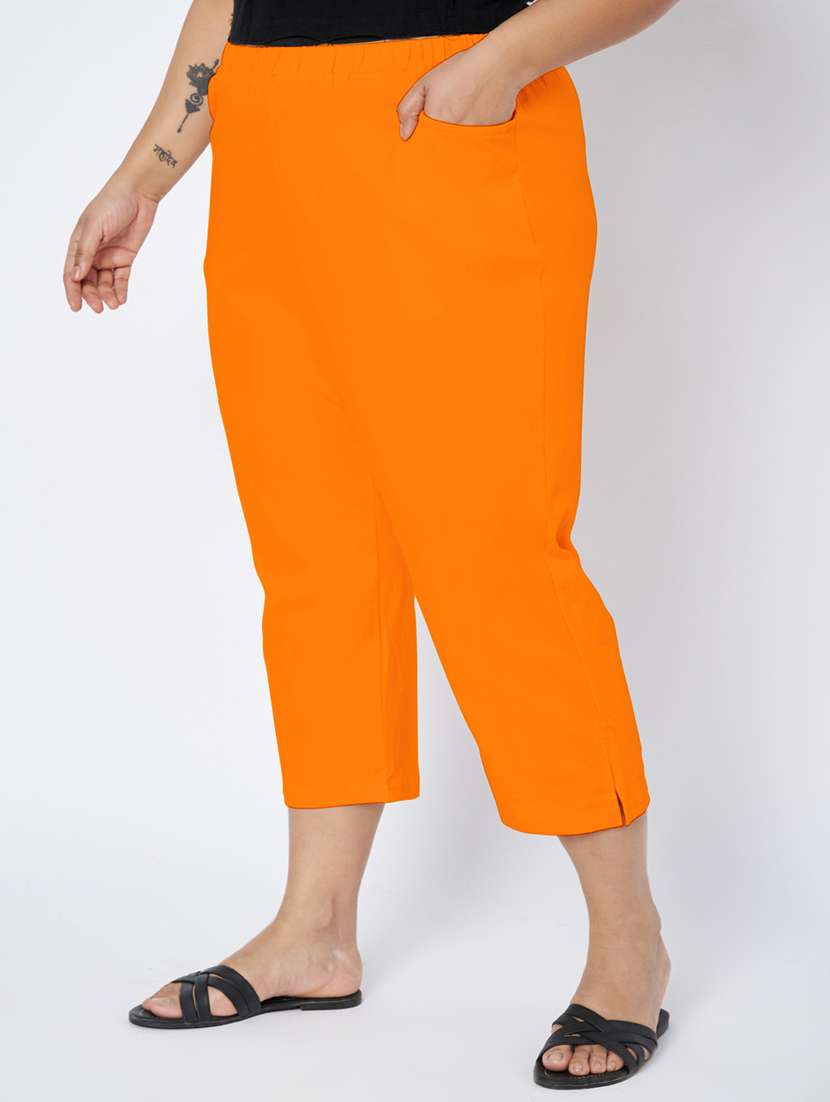 women plus size solid mid rise capri - 22109462 -  Standard Image - 1