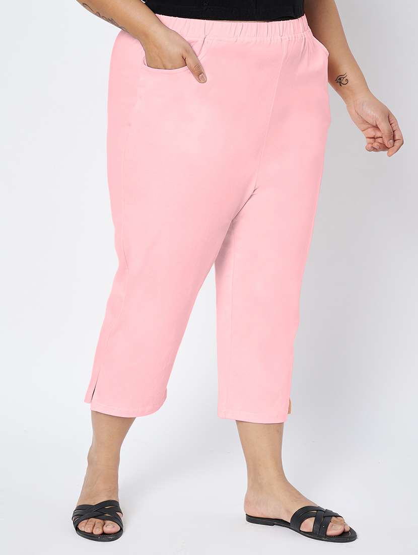 women plus size solid mid rise capri - 22109463 -  Standard Image - 1
