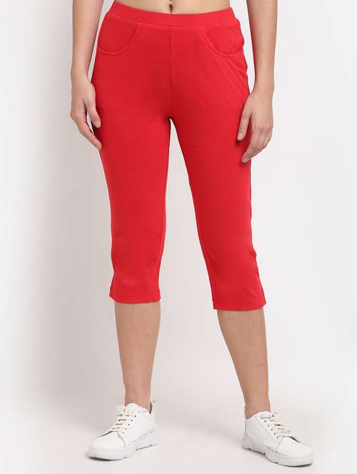 women solid mid rise capri - 22109465 -  Standard Image - 0