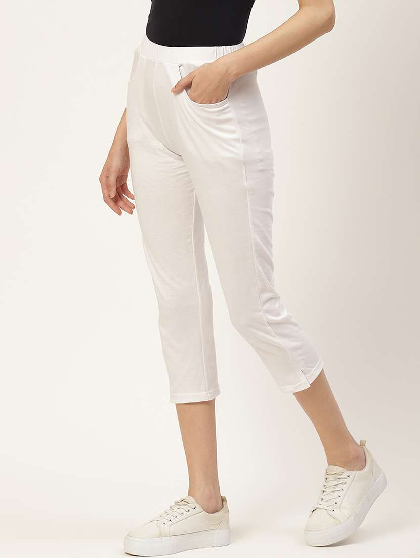 women solid mid rise capri - 22109467 -  Standard Image - 1