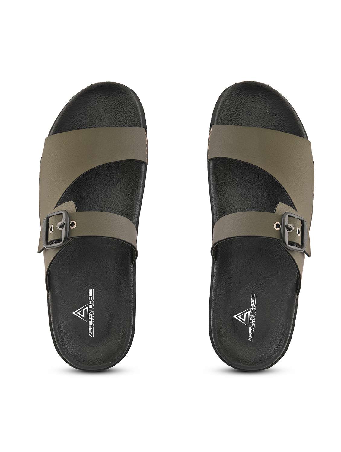 men olive slip on sandal - 22109475 -  Standard Image - 4