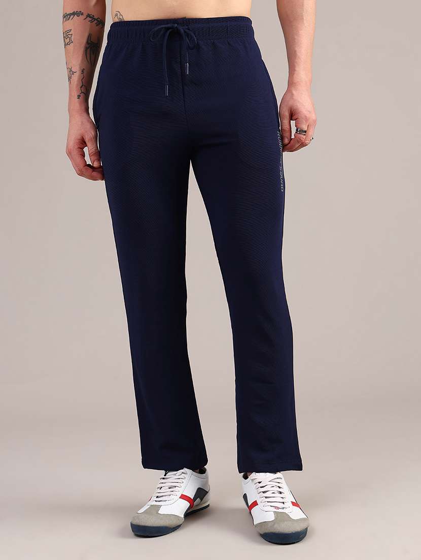 men solid mid rise  full length track pant - 22110358 -  Standard Image - 1