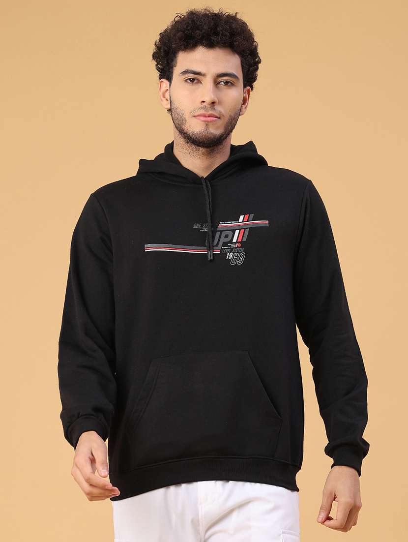 men printed long sleeve hooded sweatshirt - 22110573 -  Standard Image - 1