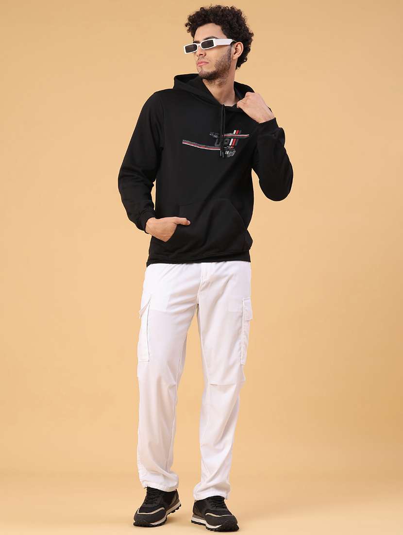 men printed long sleeve hooded sweatshirt - 22110573 -  Standard Image - 4