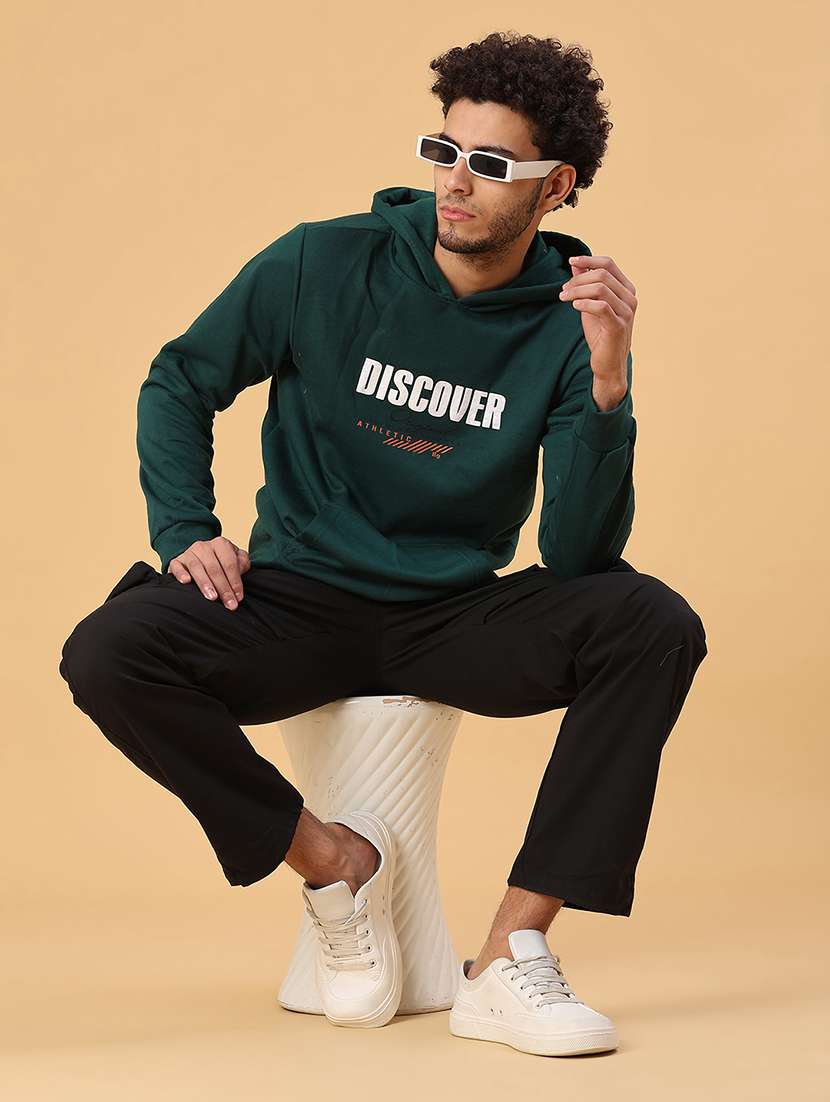 men printed long sleeve hooded sweatshirt - 22110575 -  Standard Image - 4