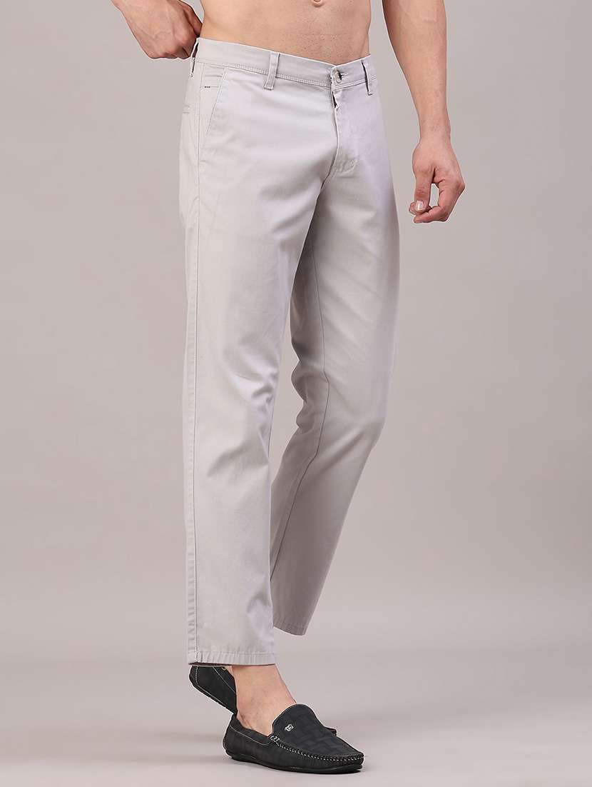men solid mid rise casual chino - 22110655 -  Standard Image - 1